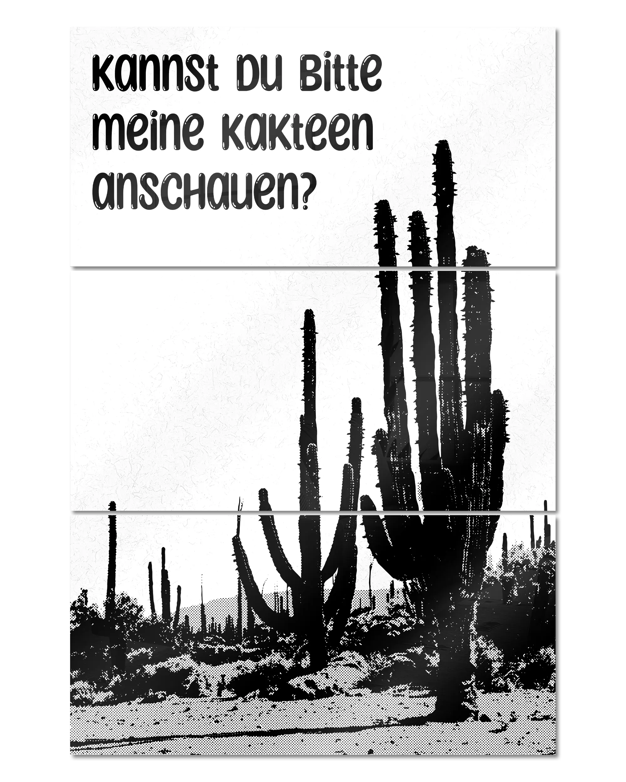 Frontalansicht des Poster Plate Designs Kacktusse im Acrylic Style in der Größe Mighty (60 x 90 cm)