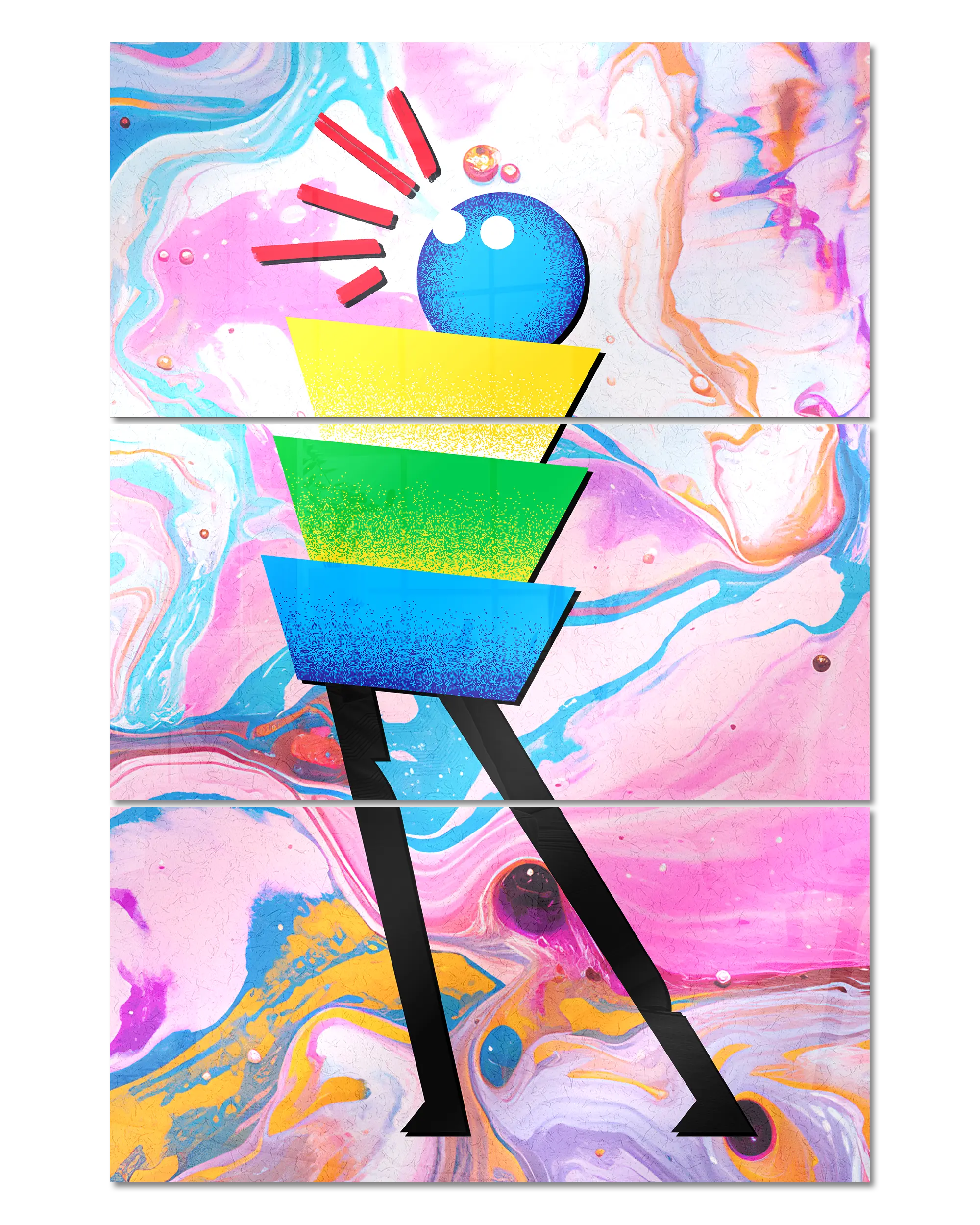 Frontalansicht des Poster Plate Designs Ein Kunstwerk im Acrylic Style in der Größe Mighty (60 x 90 cm)