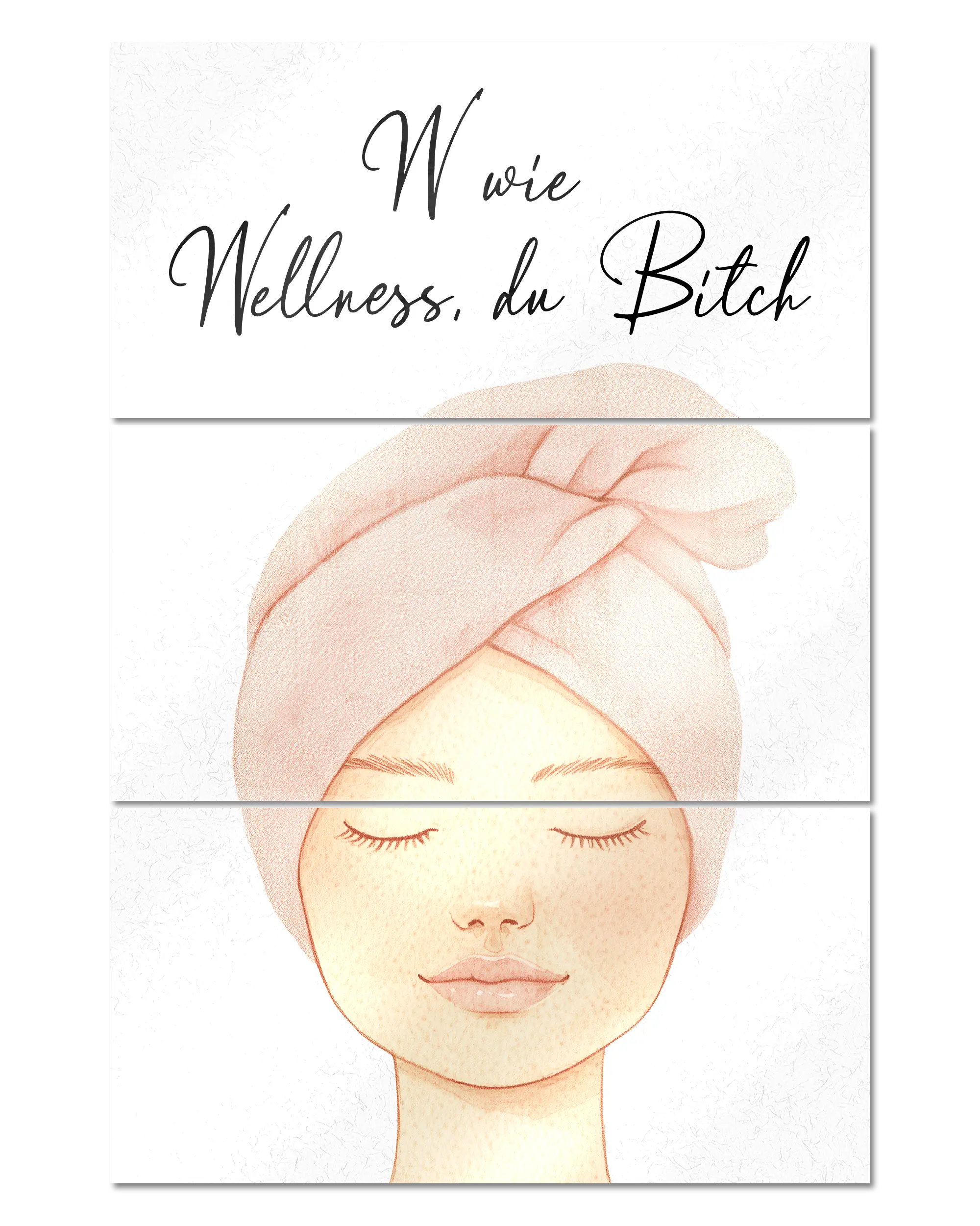 Frontalansicht des Poster Plate Designs Wellness Routine im Acrylic Style in der Größe Mighty (60 x 90 cm)