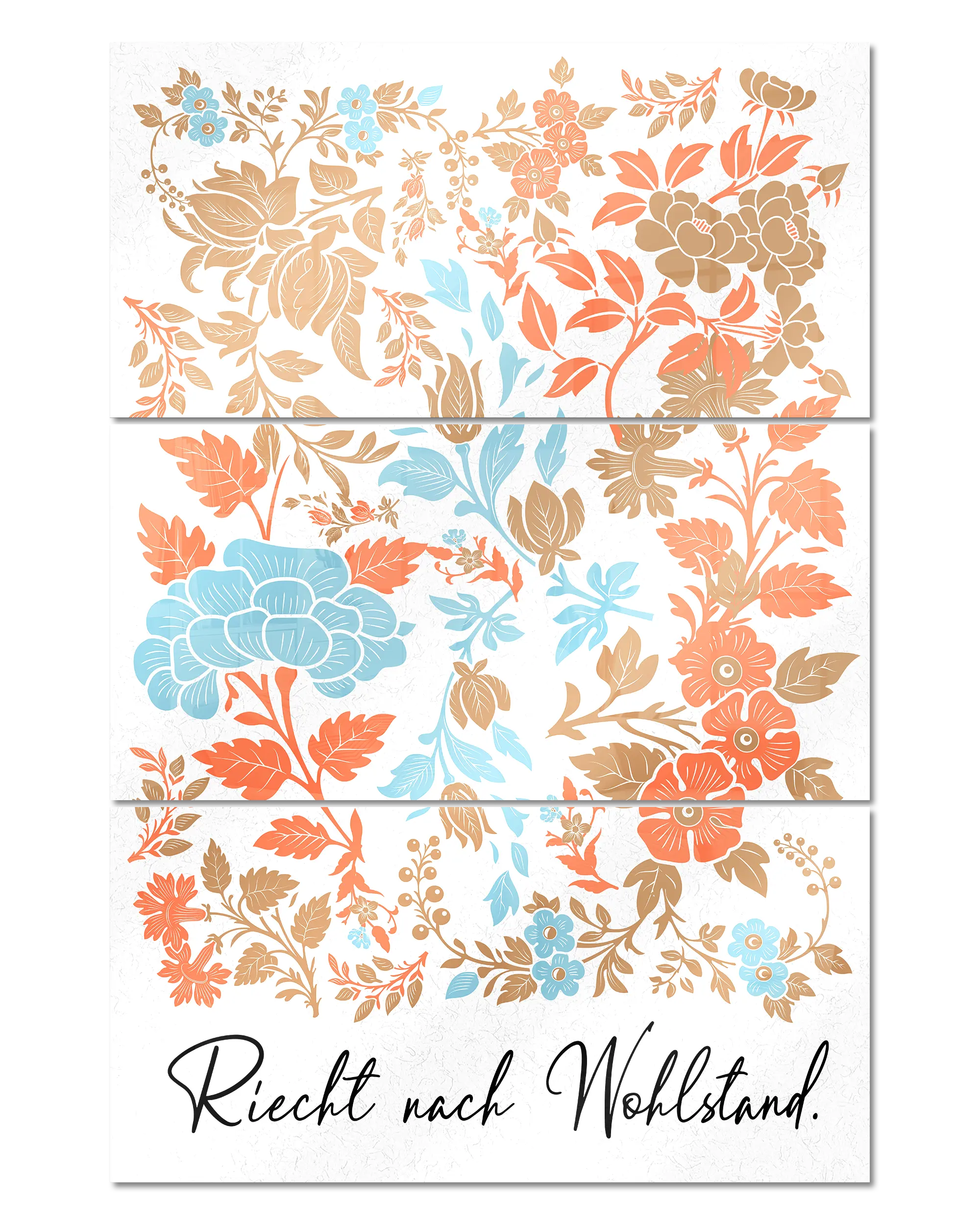 Frontalansicht des Poster Plate Designs Wohlstandsduft im Acrylic Style in der Größe Mighty (60 x 90 cm)