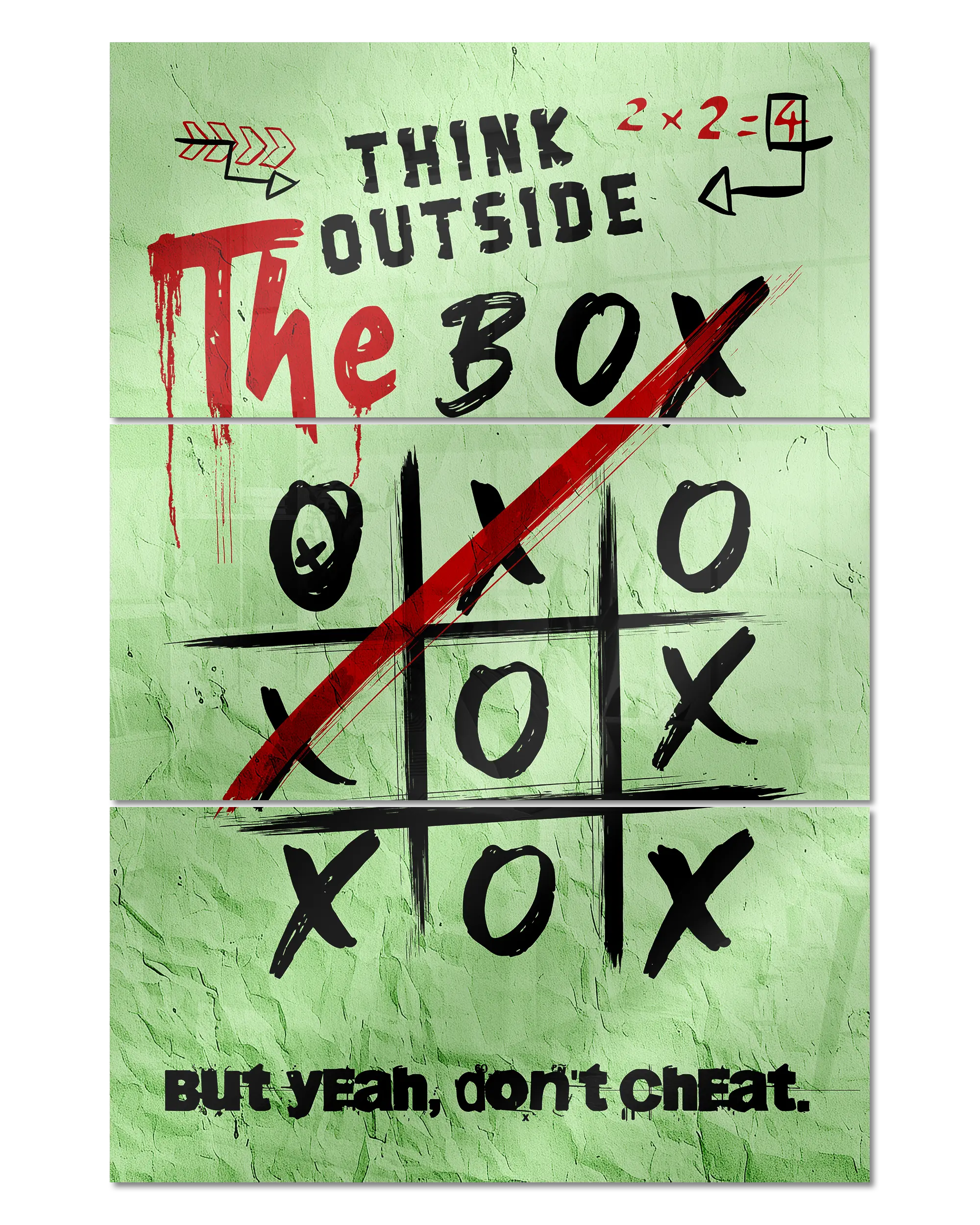 Frontalansicht des Poster Plate Designs Boxing Outside im Acrylic Style in der Größe Mighty (60 x 90 cm)