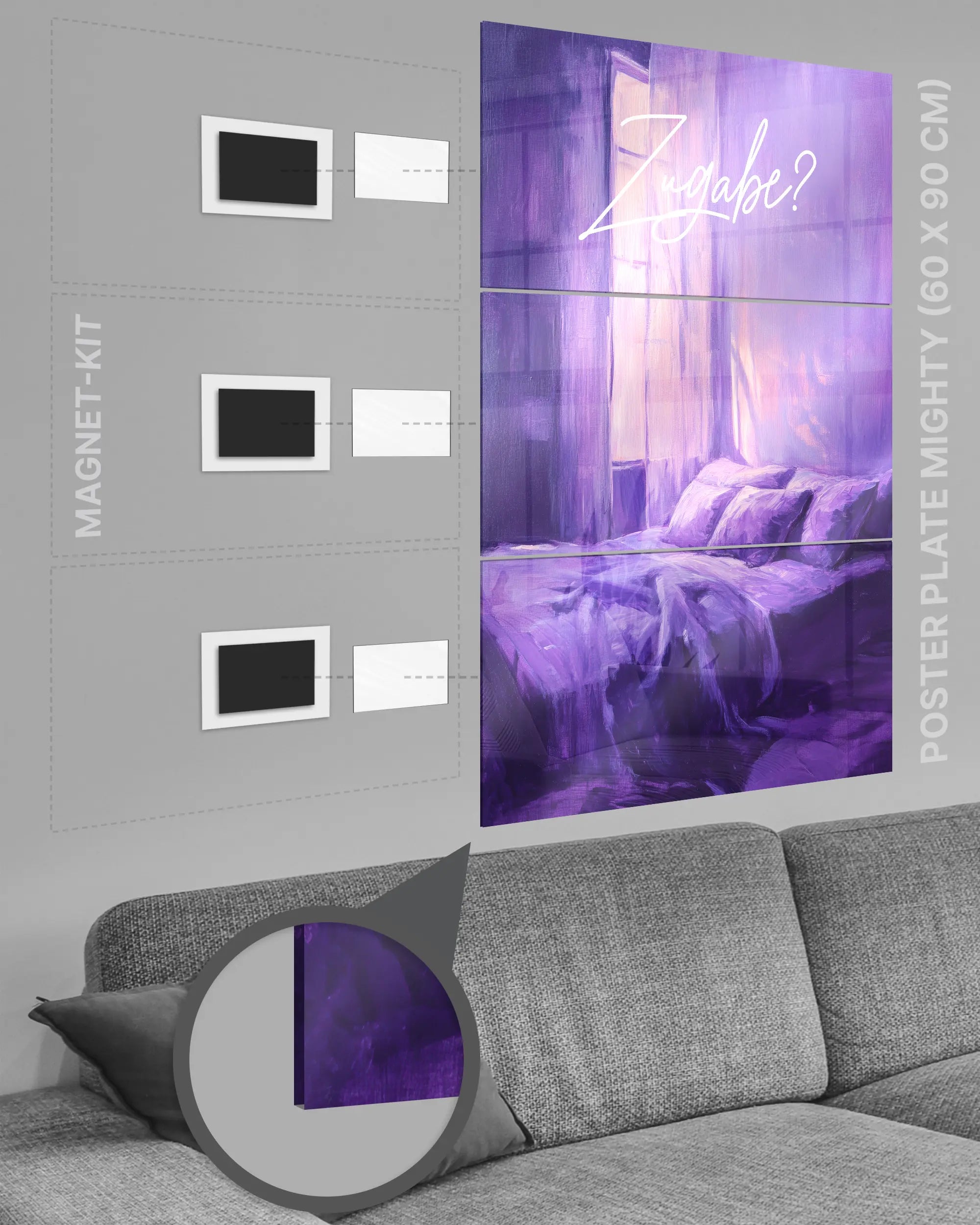 Magnet-Kit Seitenansicht des Poster Plate Designs Sexuell bedürftig im Acrylic Style in der Größe Mighty (60 x 90 cm)