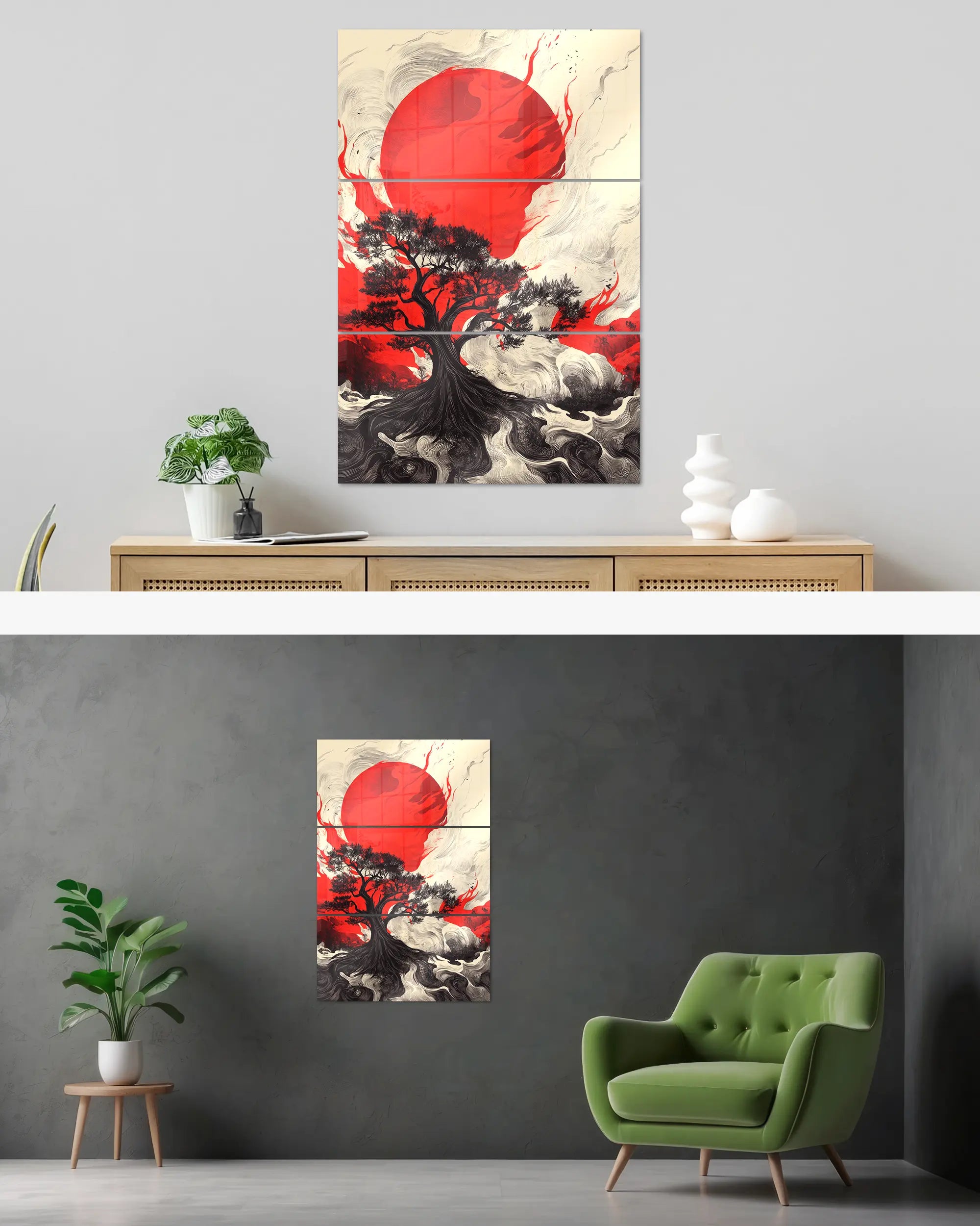 Wandansicht des Poster Plate Designs Japan is lit im Acrylic Style in der Größe Mighty (60 x 90 cm)