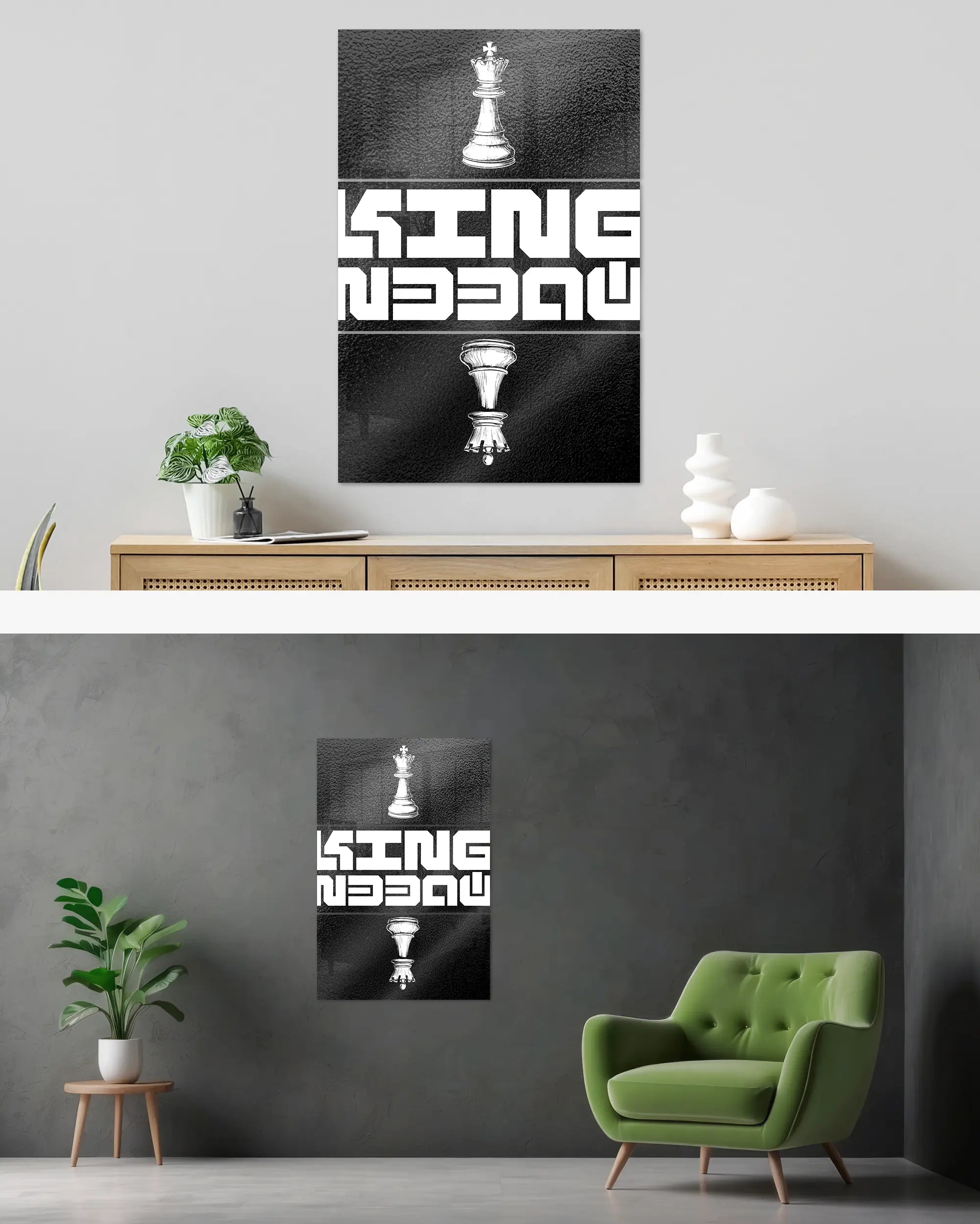 Wandansicht des Poster Plate Designs Chessday im Acrylic Style in der Größe Mighty (60 x 90 cm)