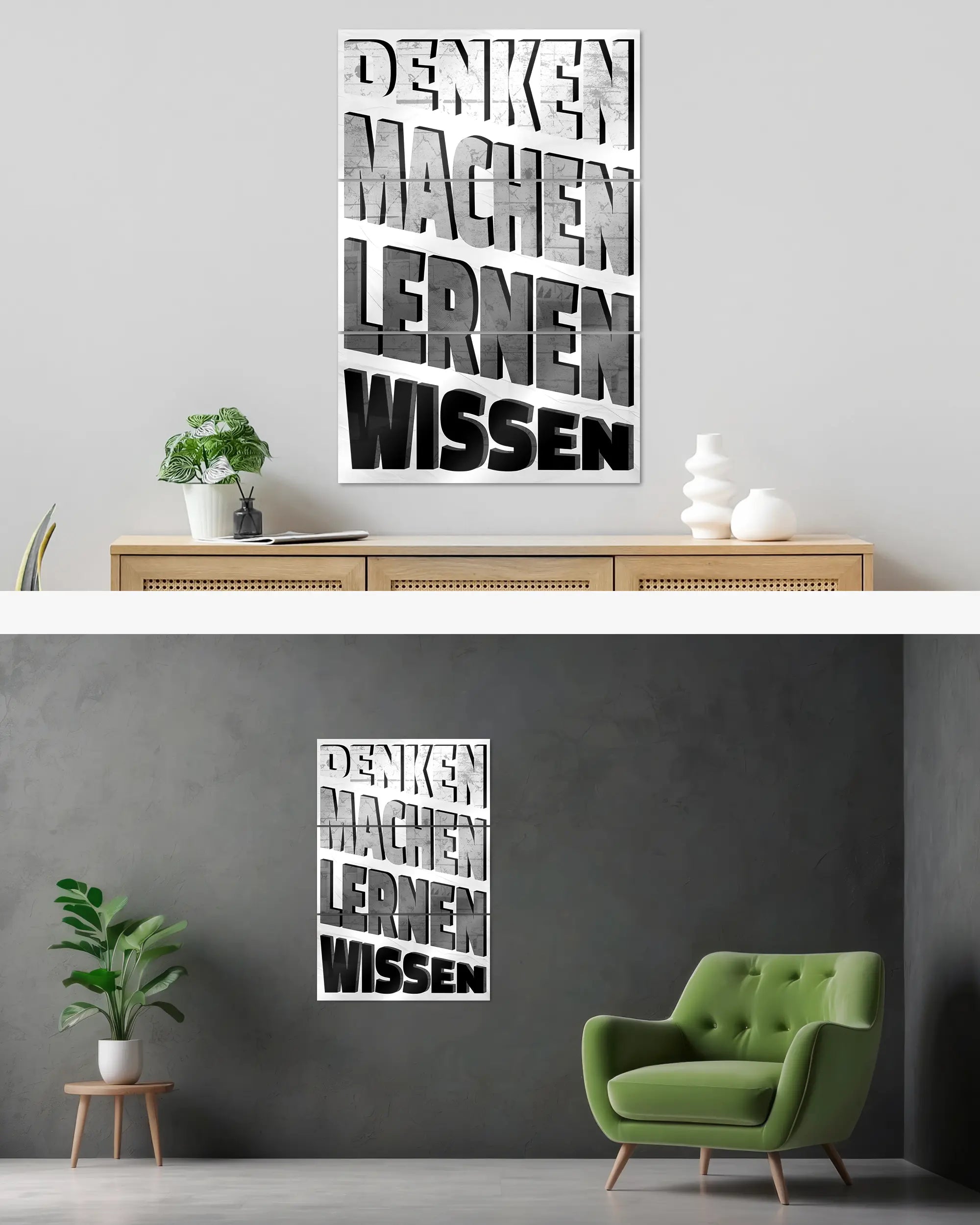 Wandansicht des Poster Plate Designs Der Weg zum Wissen im Acrylic Style in der Größe Mighty (60 x 90 cm)
