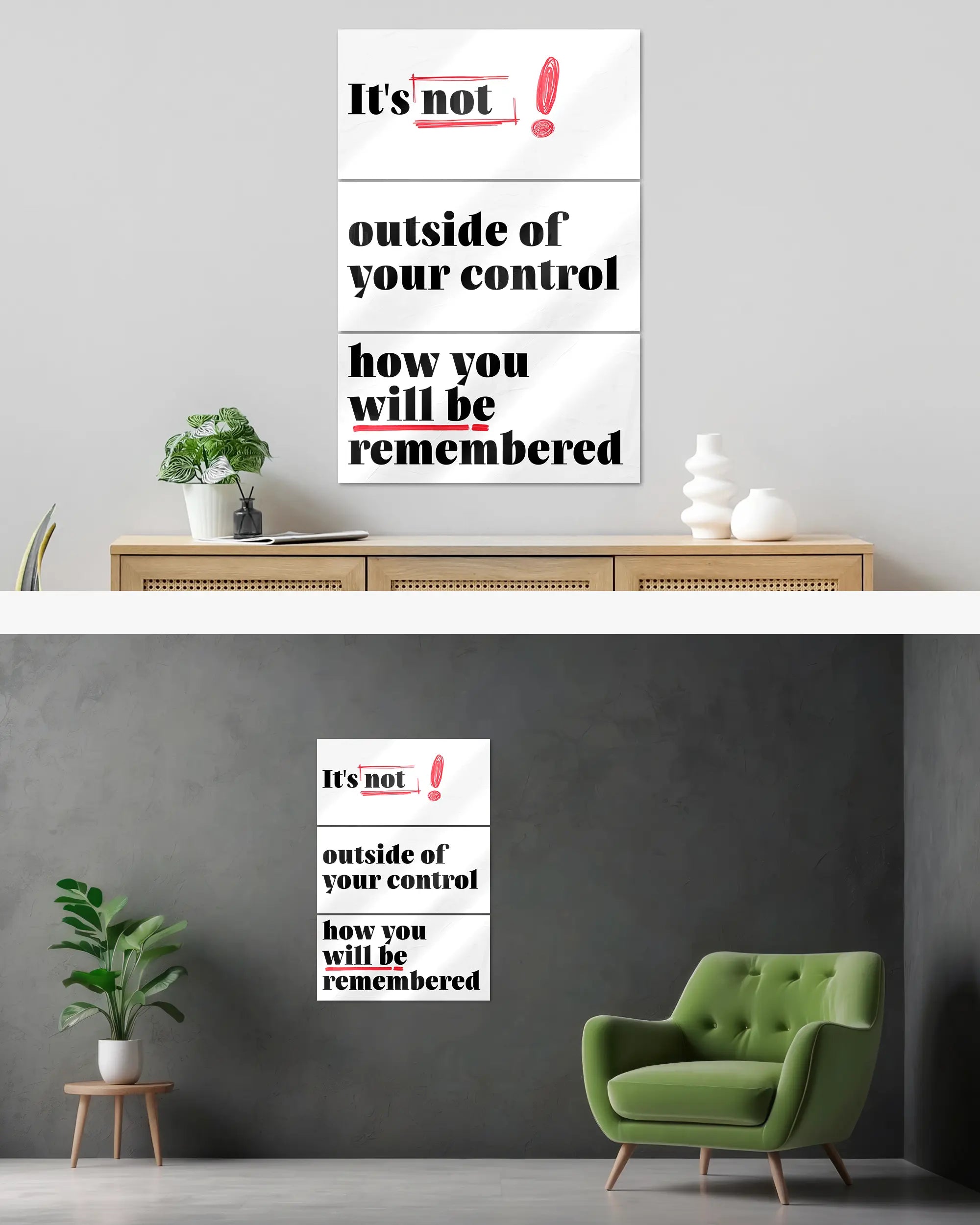 Wandansicht des Poster Plate Designs Write your story im Acrylic Style in der Größe Mighty (60 x 90 cm)