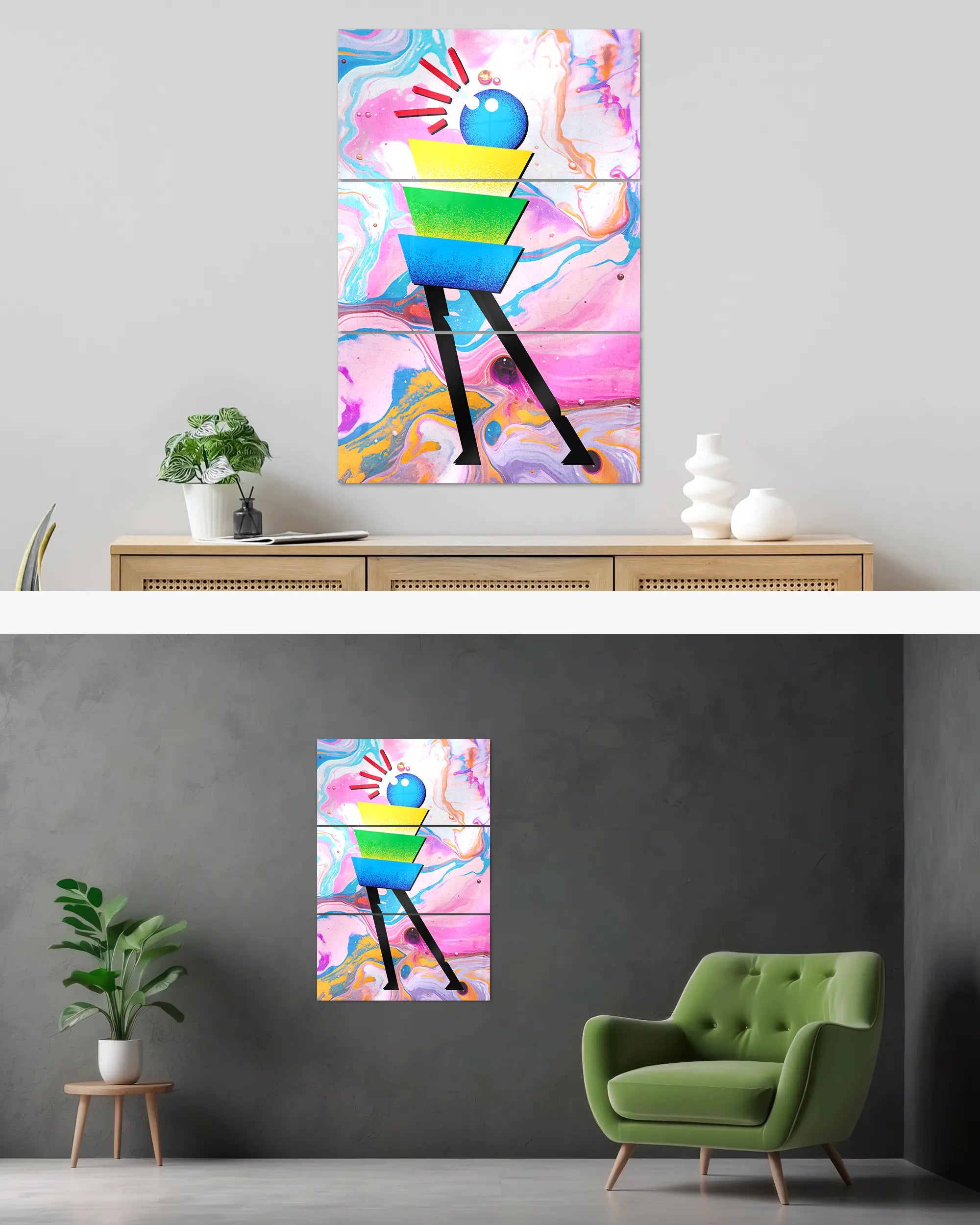 Wandansicht des Poster Plate Designs Ein Kunstwerk im Acrylic Style in der Größe Mighty (60 x 90 cm)