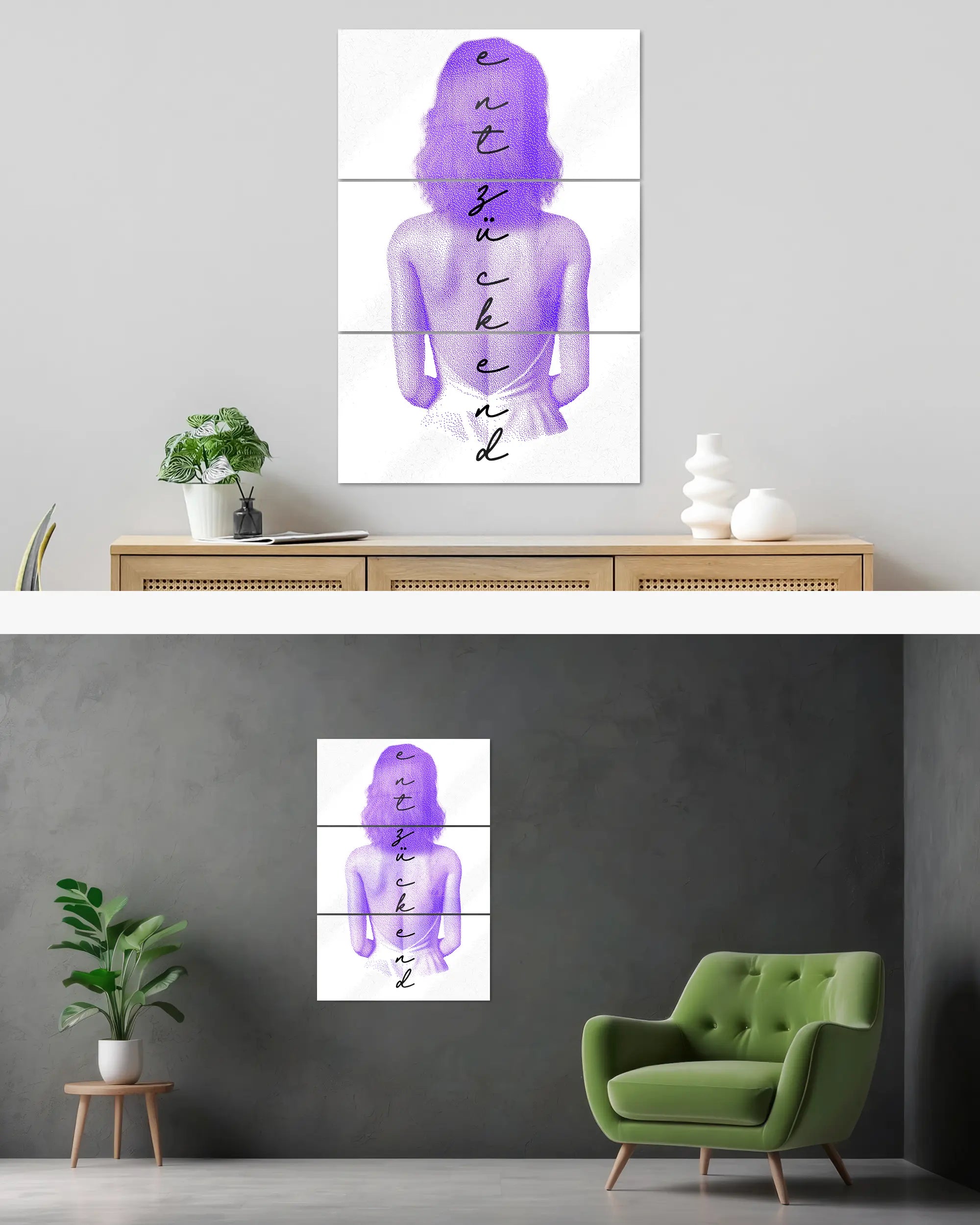 Wandansicht des Poster Plate Designs Rückendeckung im Acrylic Style in der Größe Mighty (60 x 90 cm)