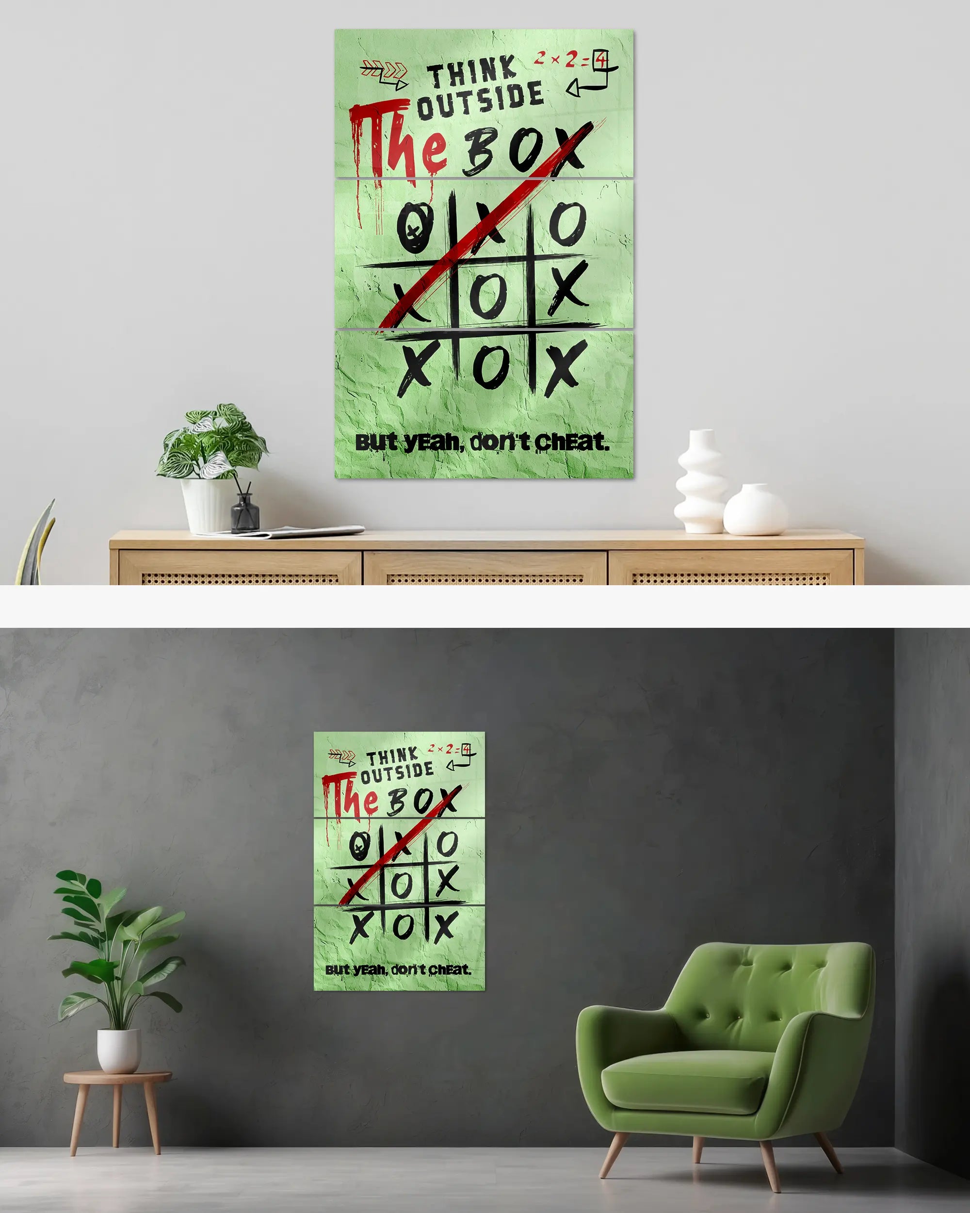 Wandansicht des Poster Plate Designs Boxing Outside im Acrylic Style in der Größe Mighty (60 x 90 cm)