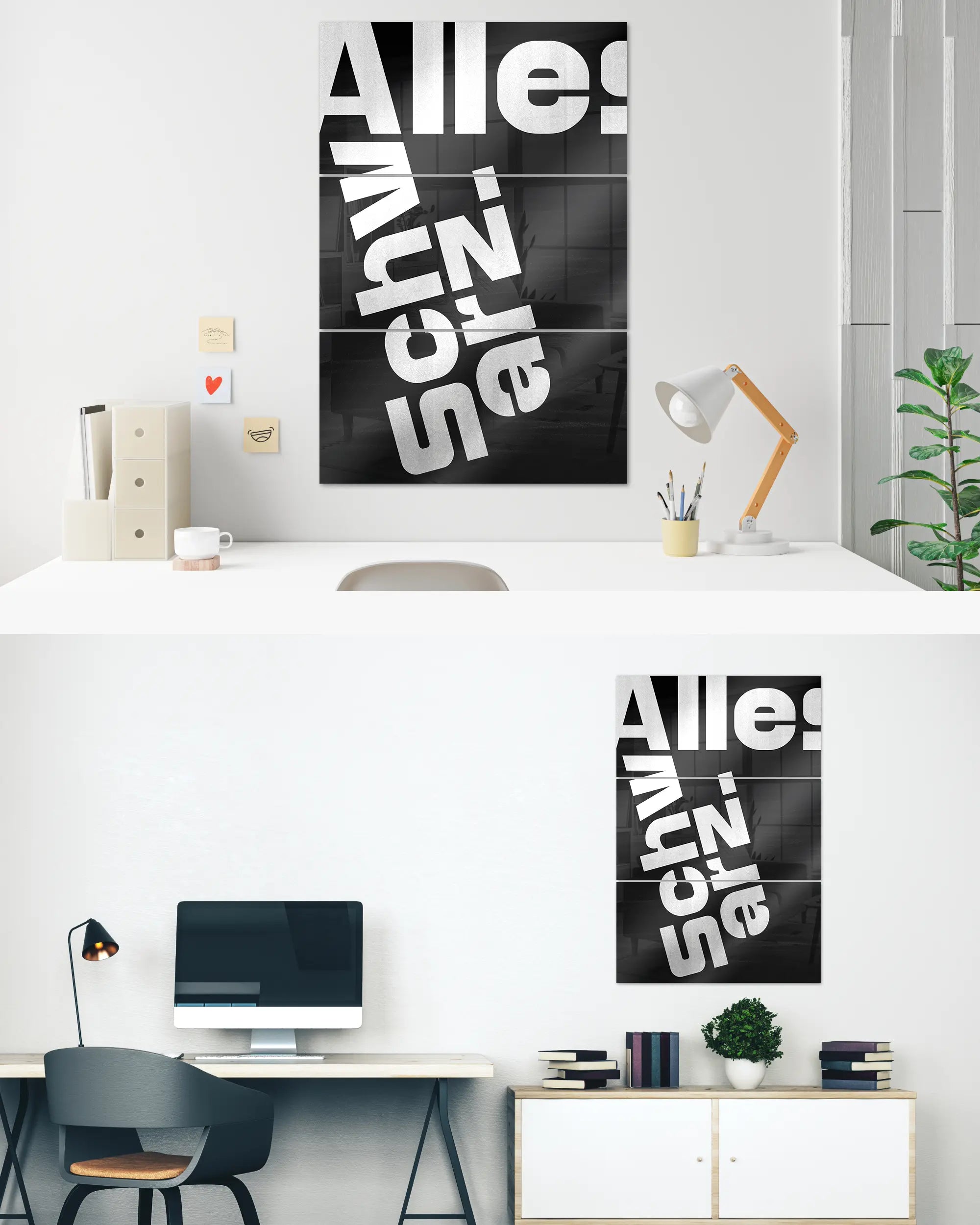 Zimmeransicht des Poster Plate Designs Alles Schwarz im Acrylic Style in der Größe Mighty (60 x 90 cm)