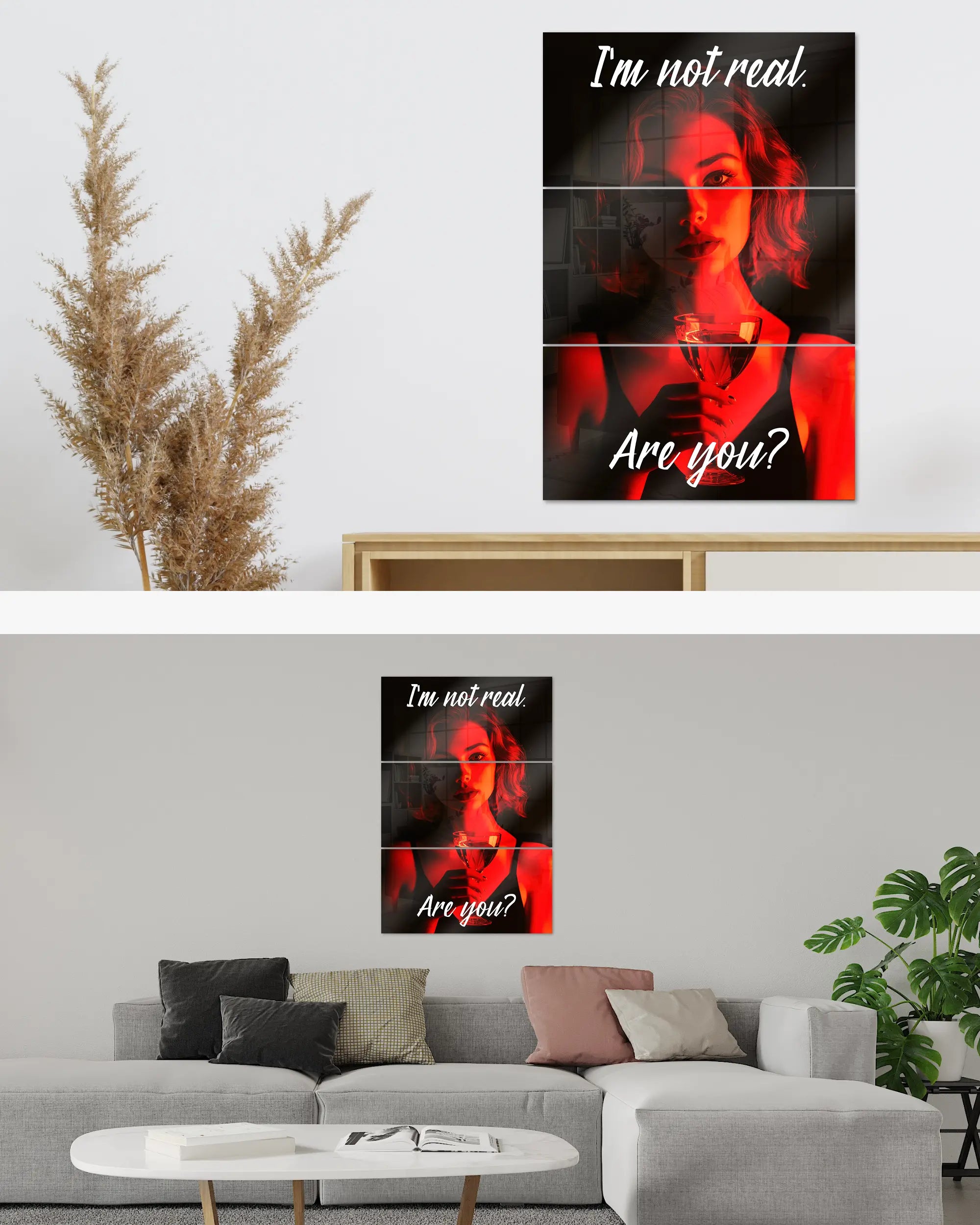 Zimmeransicht des Poster Plate Designs Are you for real im Acrylic Style in der Größe Mighty (60 x 90 cm)