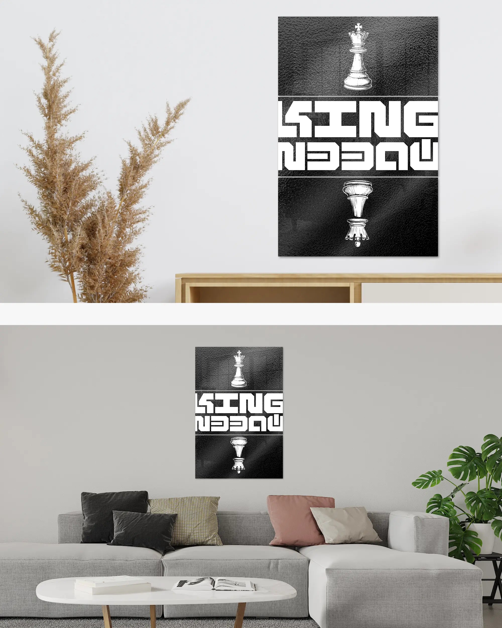 Zimmeransicht des Poster Plate Designs Chessday im Acrylic Style in der Größe Mighty (60 x 90 cm)