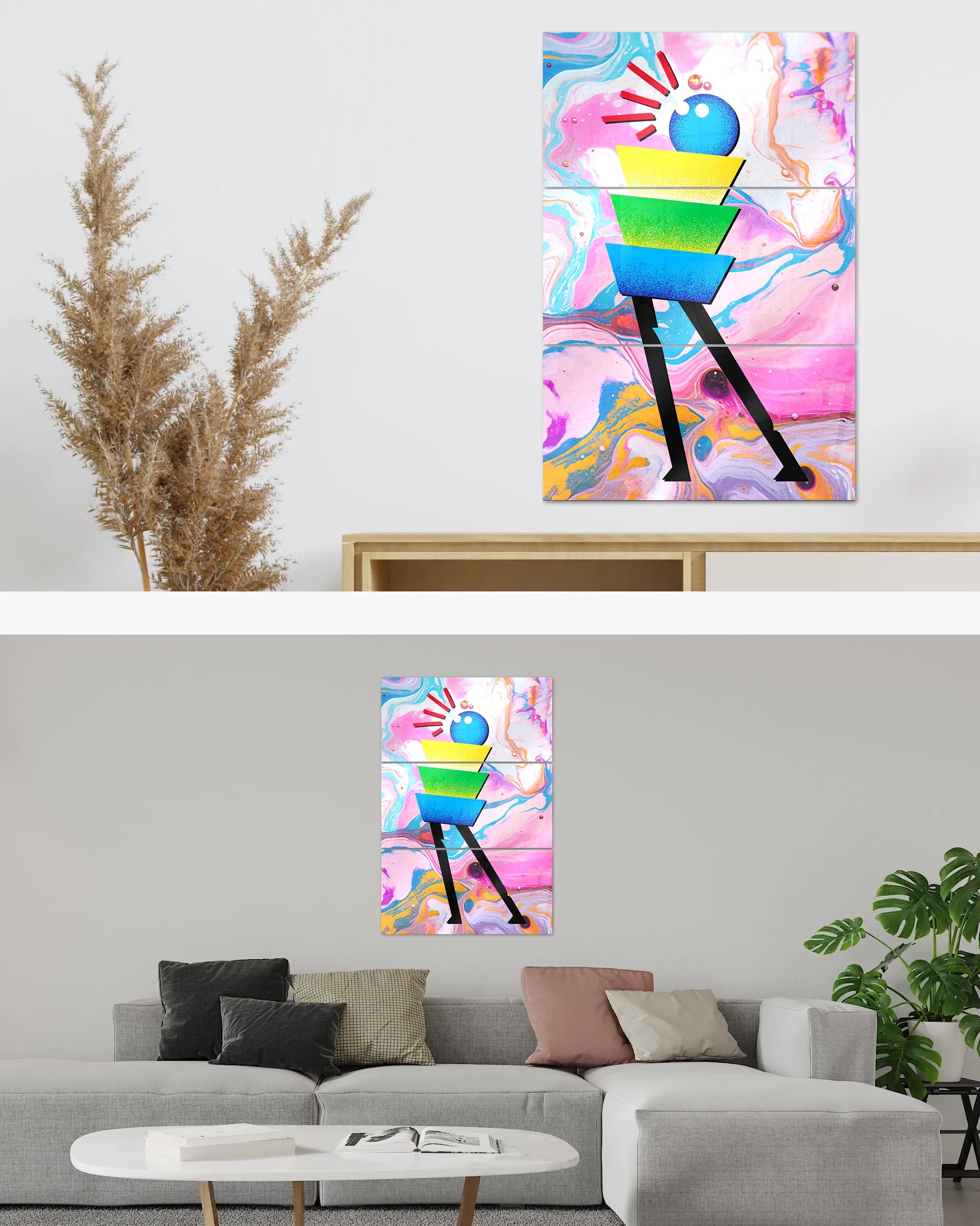 Zimmeransicht des Poster Plate Designs Ein Kunstwerk im Acrylic Style in der Größe Mighty (60 x 90 cm)